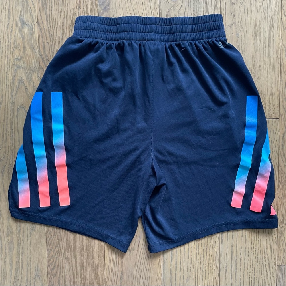 Adidas AEROREADY Boys' Navy Gradient Bold 3 Stripe Shorts - Picture 2 of 9